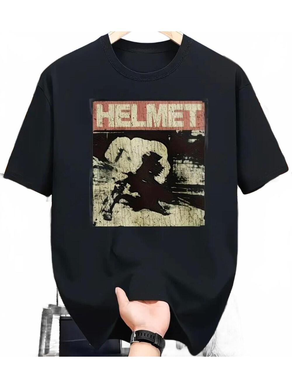 Helmet (band) - meantime logo cotton rock tee - L - black - NEW NWOT